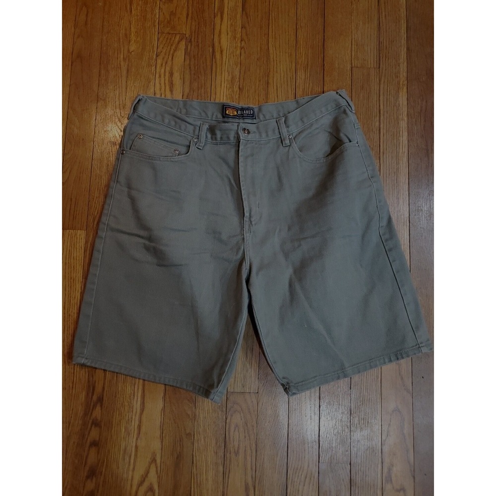 Vtg Route‎ 66 Mens Relaxed Fit Denim Jorts Army Green Gray Cotton Shorts Sz 36